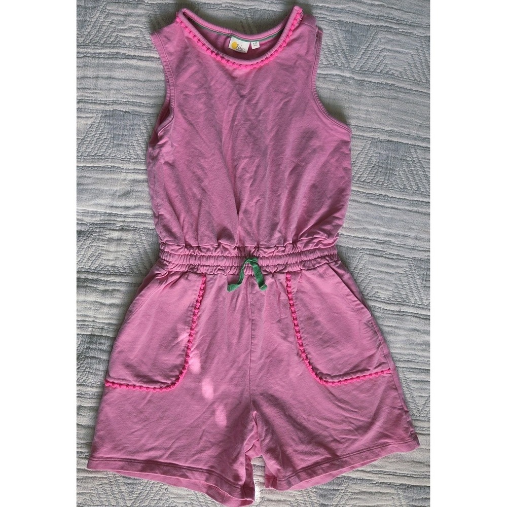 Boden Girls Pink Sleeveless Pom Trim‎ Romper Size 11-12Y 152cm